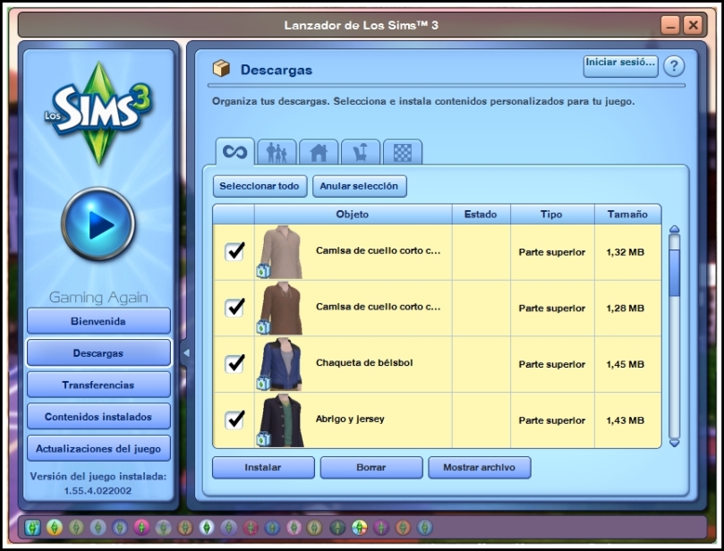 Instalación de contenido personalizado Sims 3